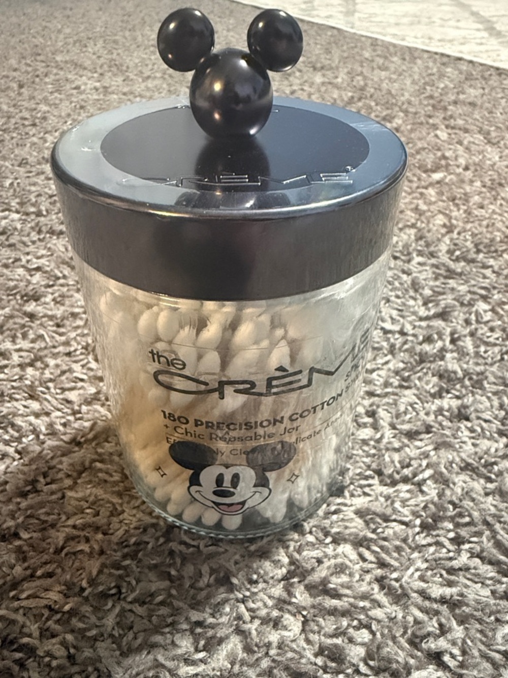 The Crème Kids Precision Cotton Swabs Jar — Black